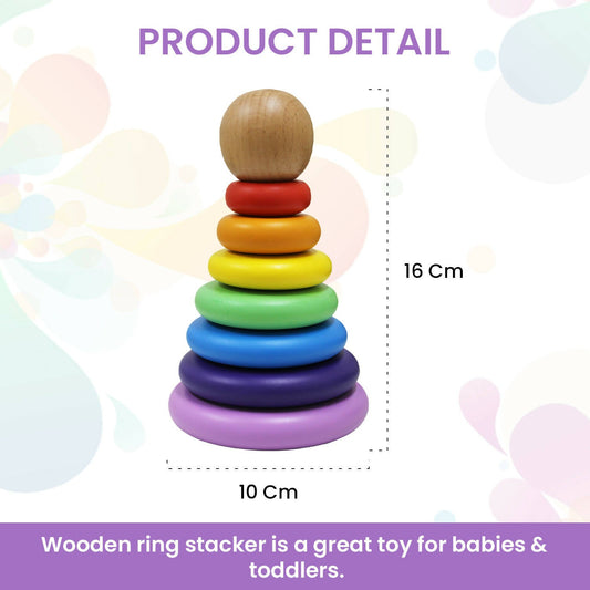 Matoyi Rainbow Colored Ring Stacker Toy For Kids - Grab2buy
