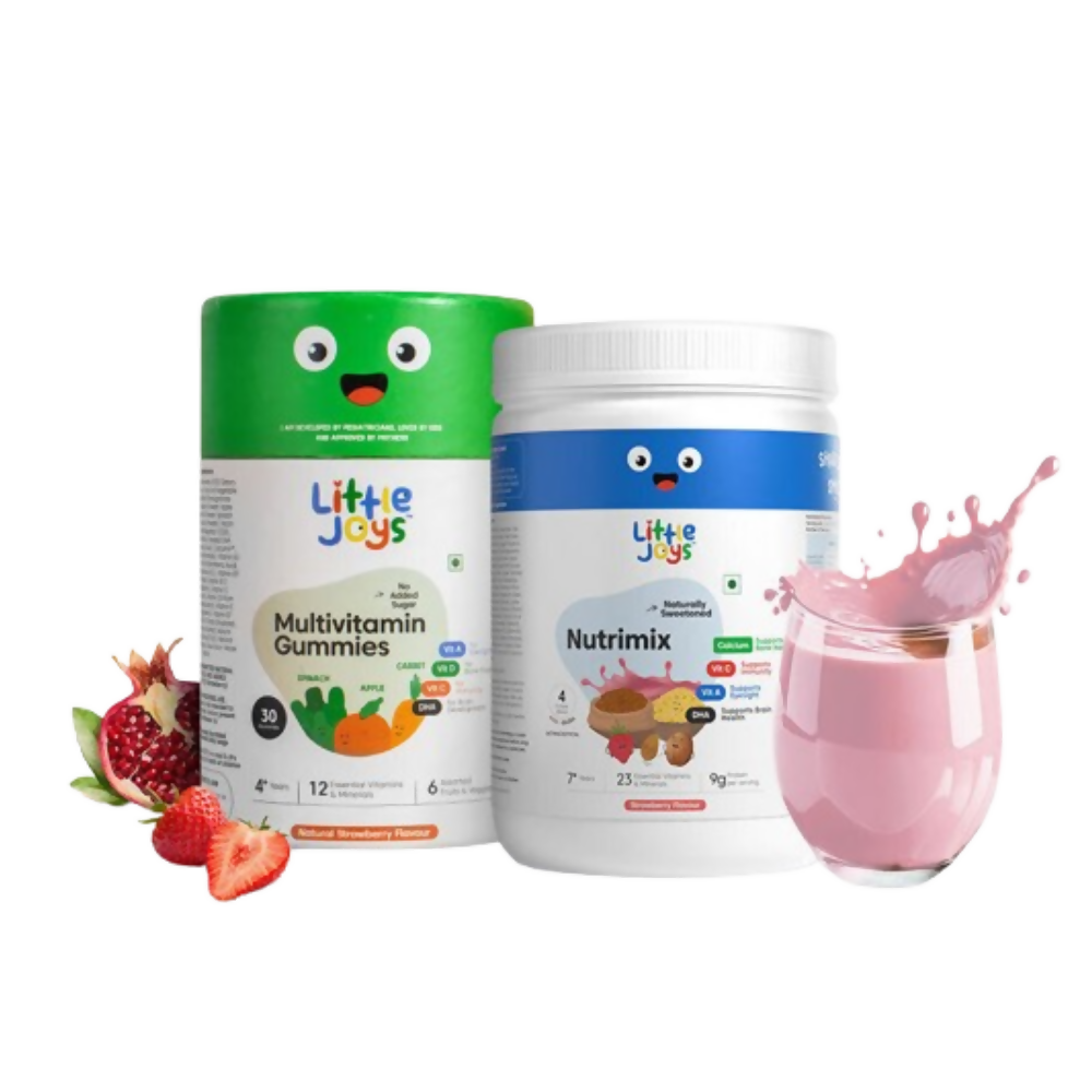 Little Joys Multivitamin Gummies & Nutrimix Immunity Boosting Kit 7+ Years - Strawberry